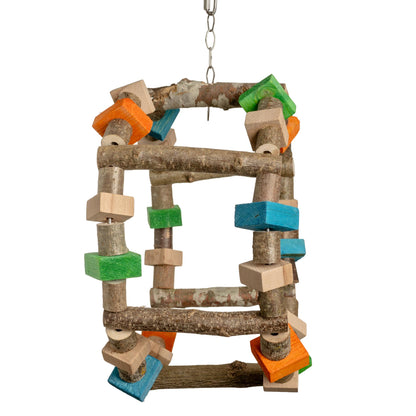 HomeSoGood 3-teiliges Vogel-Spielzeug – Rattan-Sterne Mit Krepppapier, Bunt, Für Kleine Vögel