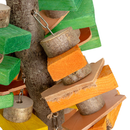Wood and Leather Hurricane – Papageienspielzeug