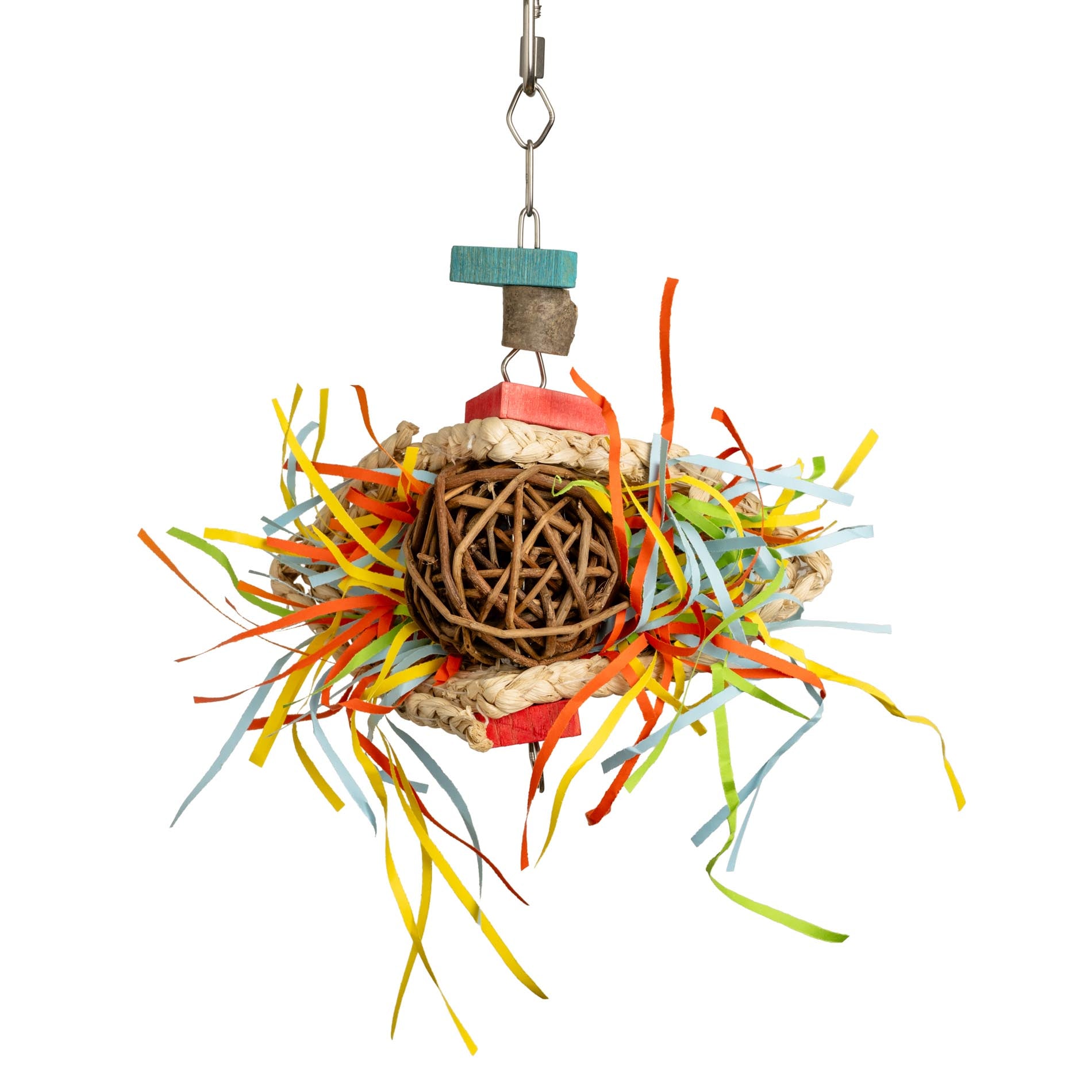 Weidenkugel-Strohteppich – Papageienspielzeug