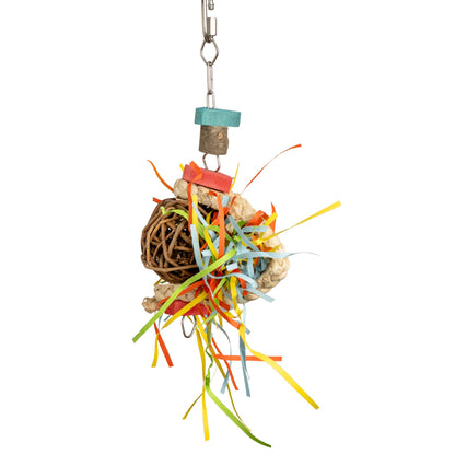 Weidenkugel-Strohteppich – Papageienspielzeug