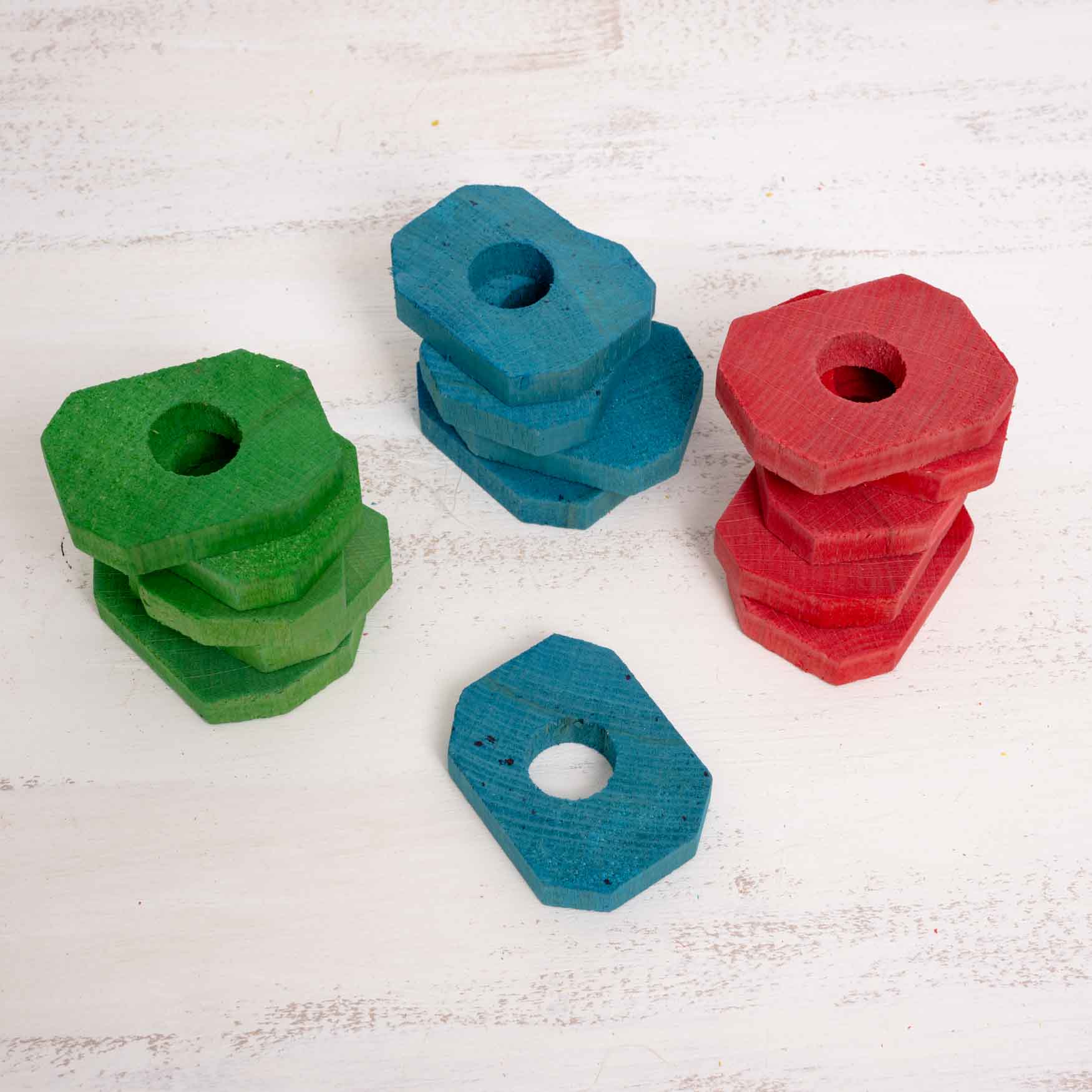 Nachfüllset Holzteile für Papageienspielzeug MG1514 – Stapelbrettchen