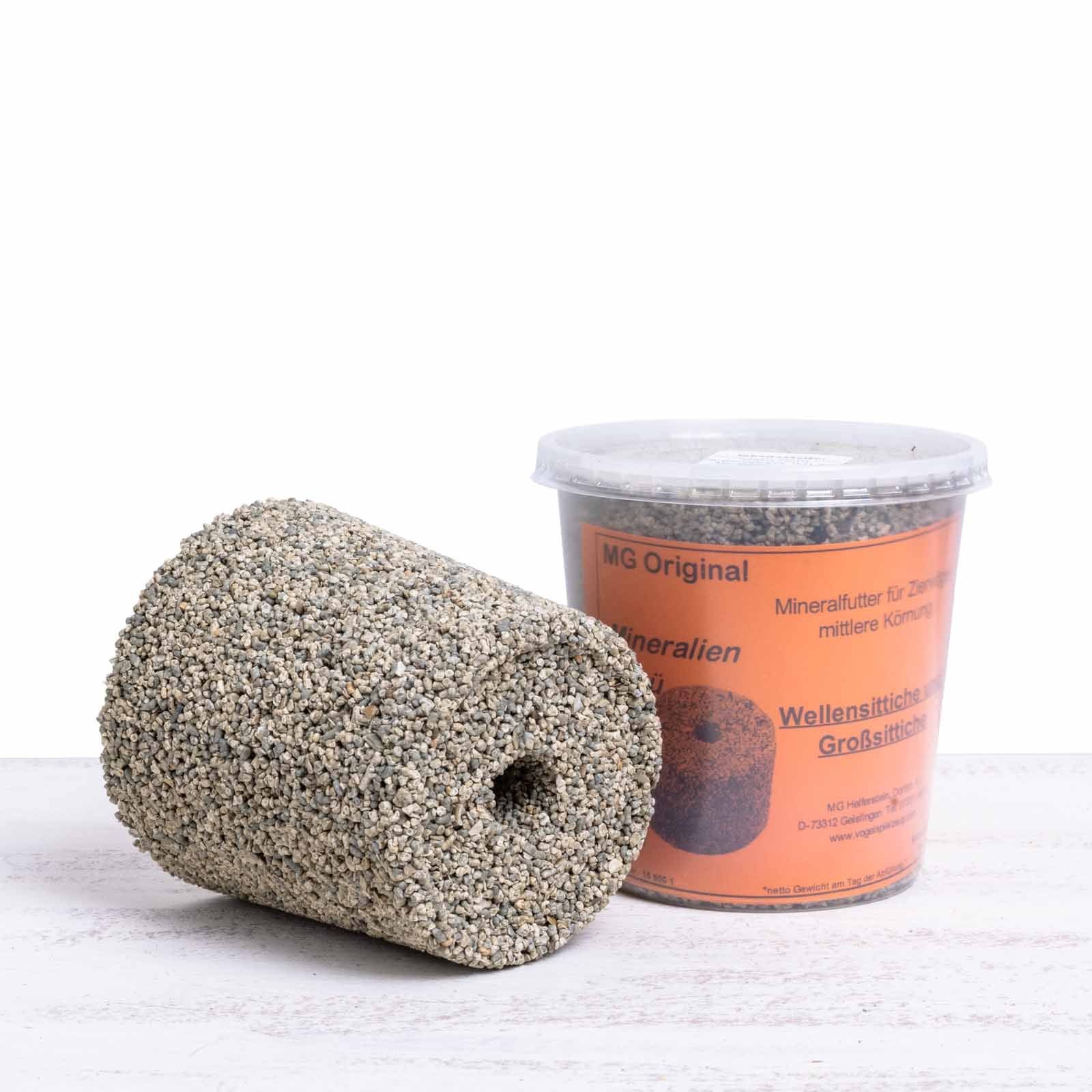 MG Mineralien Menü – Mineralstein mittlere Körnung für Sittiche