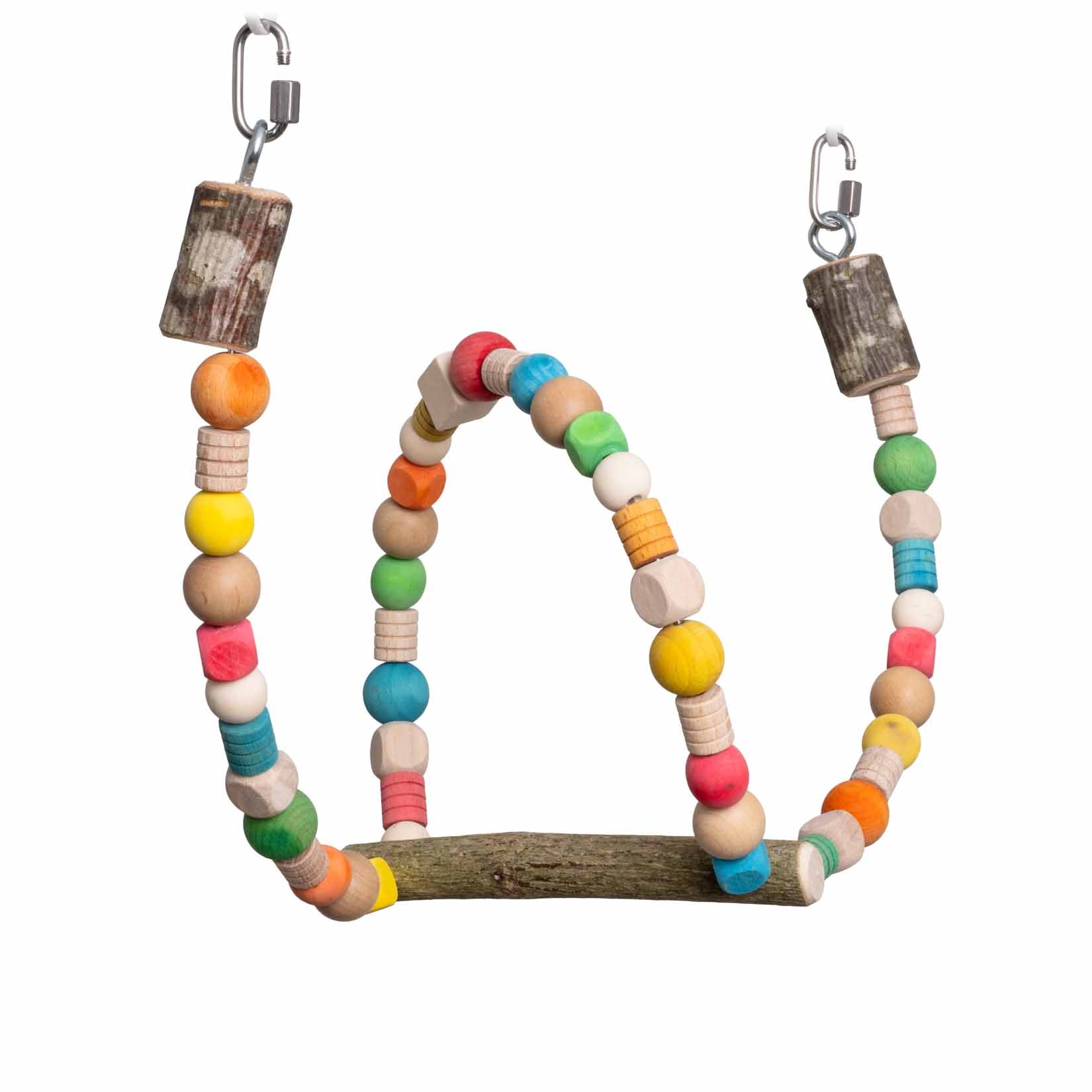 sittich spielzeug Sittich Schaukel Welle 30 cm mit Holzperlen