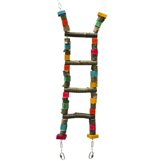 MG1696  - Sittich Leiter bunt medium  mit 4 Karbinerhaken für Sittiche und kleine Papageien