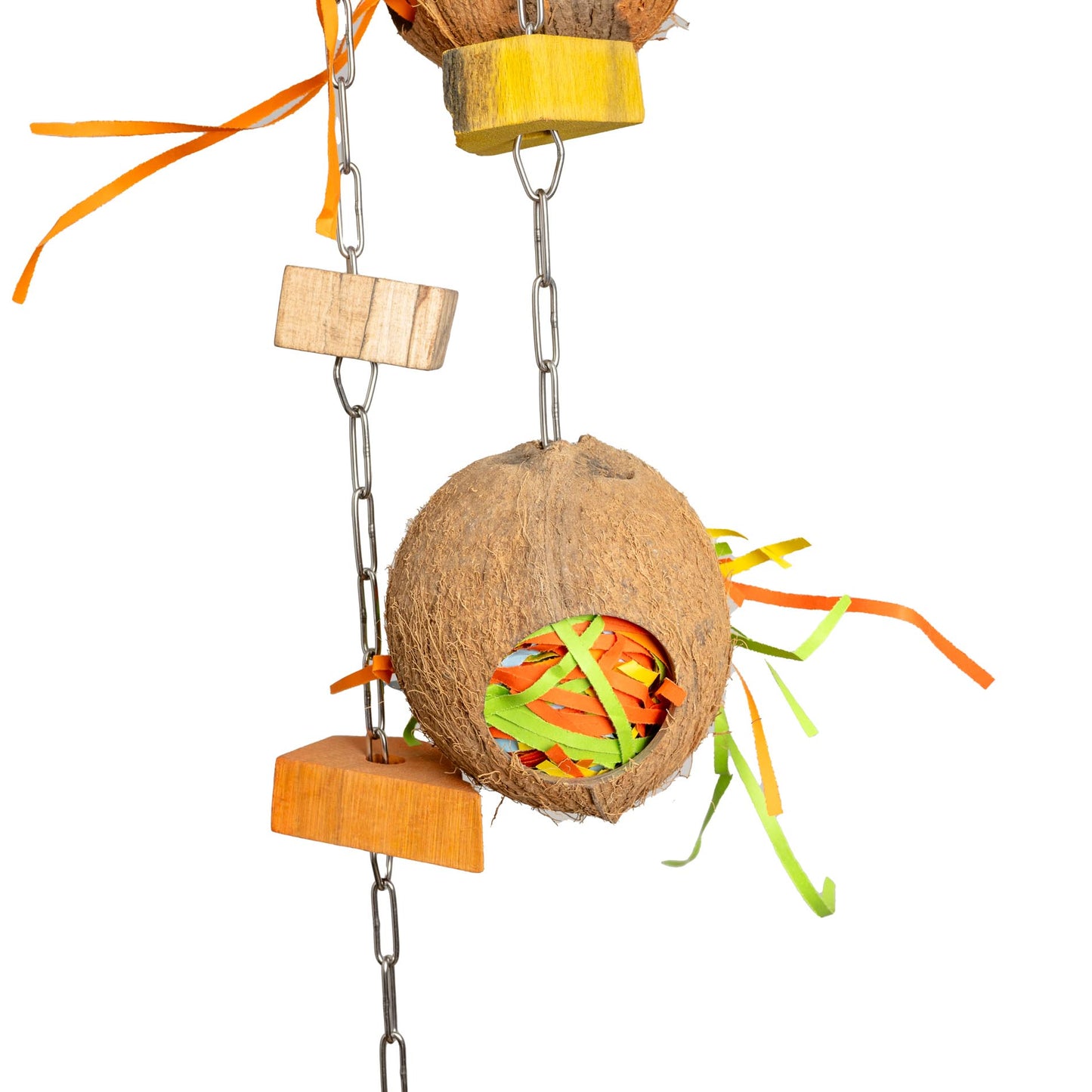 Kokosnuss-Versteck - Papageienspielzeug