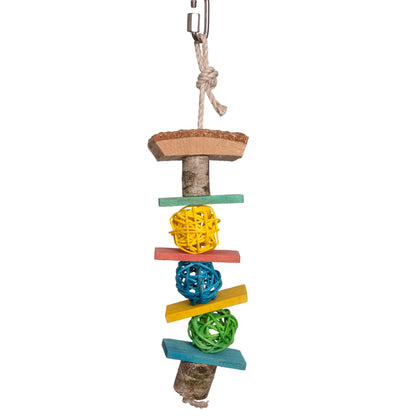 Mini-Kugel-Strick – buntes Wellensittichspielzeug