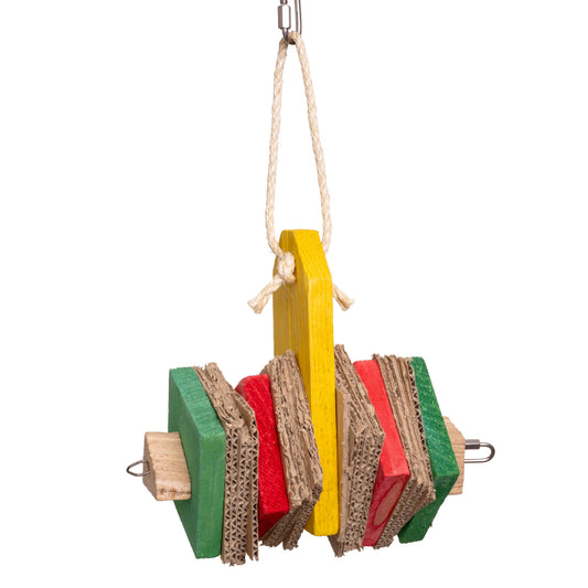 Schredderrolle mit Weichholz und Pappe – Papageienspielzeug