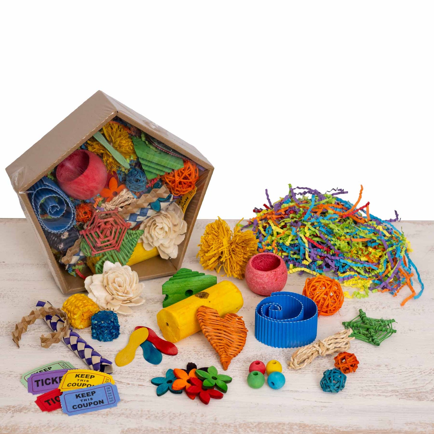 DIY Toy Gift Box – Kreative Spielzeugteile für Sittiche und kleine Papageien