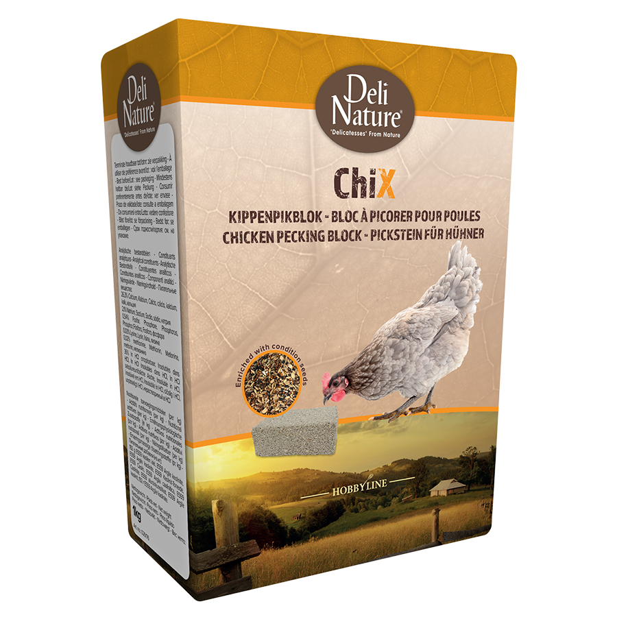 ChiX Kippenpikblock 1 kg – Mineral-Pickblock für Hühner und Zierhühner