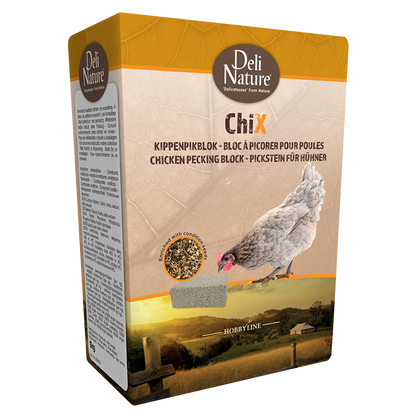 ChiX Kippenpikblock 1 kg – Mineral-Pickblock für Hühner und Zierhühner