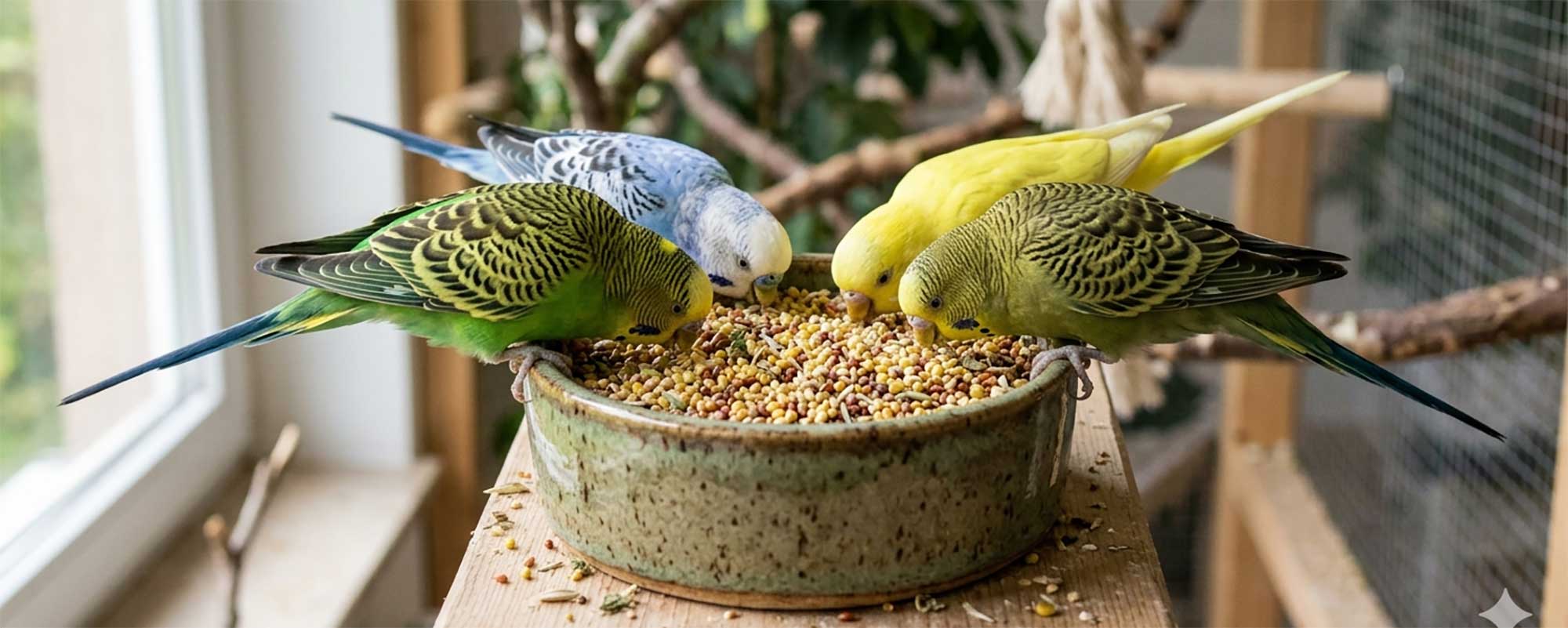 Wellensittich essen Körnerfutter