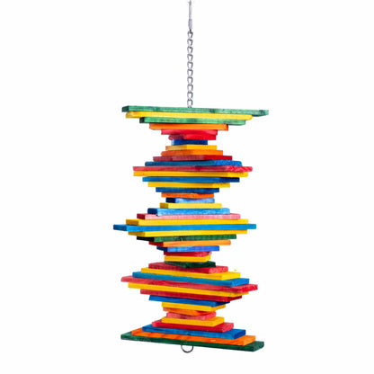 Turm Pharaon – buntes Holzspielzeug für Papageien & große Sittiche