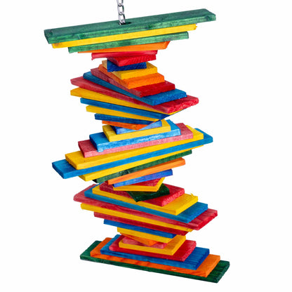 Turm Pharaon – buntes Holzspielzeug für Papageien & große Sittiche