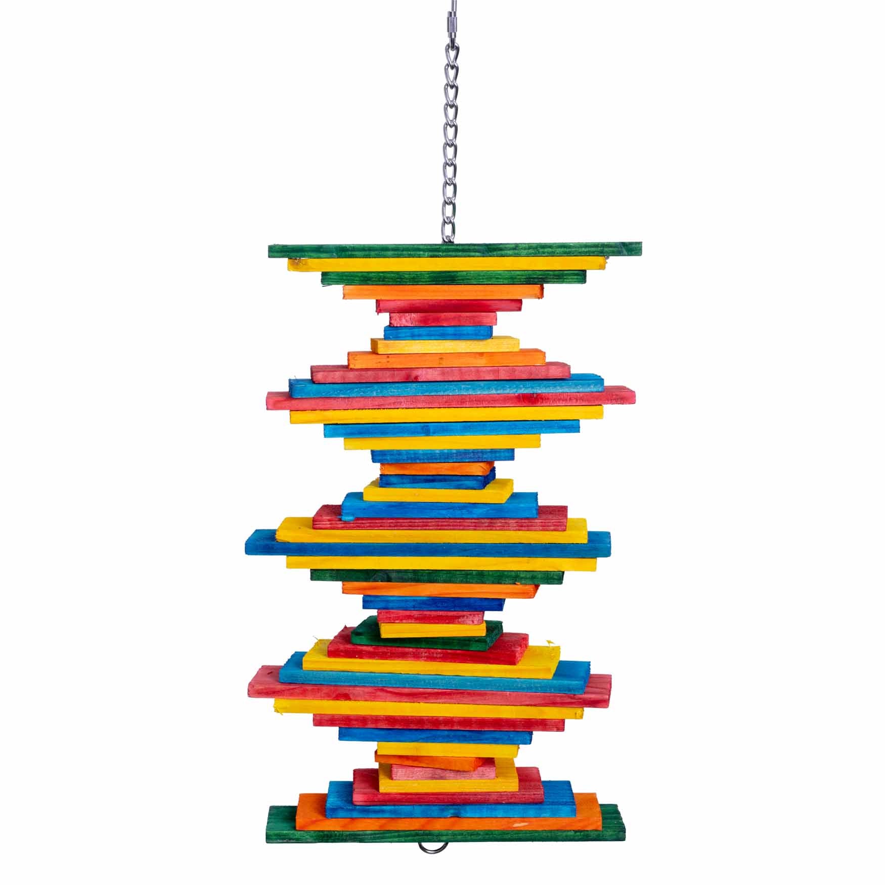 Turm Pharaon – buntes Holzspielzeug für Papageien & große Sittiche