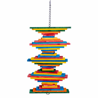 Turm Pharaon – buntes Holzspielzeug für Papageien & große Sittiche